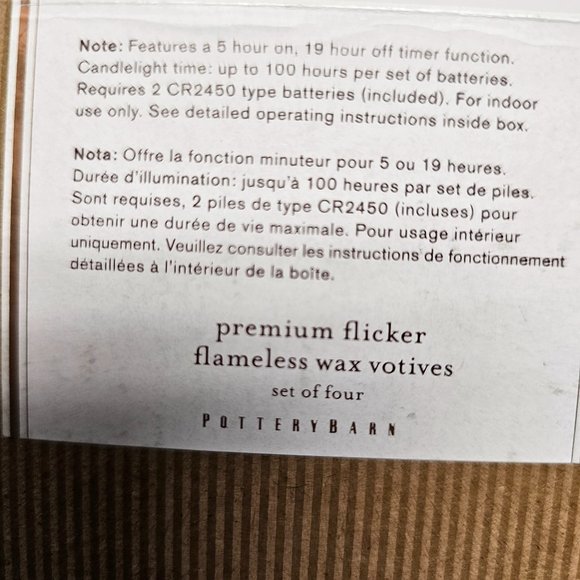 Pottery Barn Set of 4 Flicker Candles Flameless in Original Box Home Decor - Picture 6 of 8